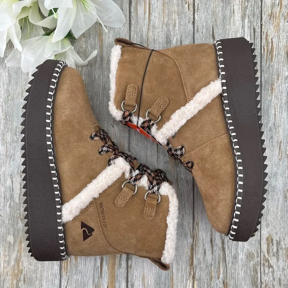 Little Girls Platform Winter Leather Boots Shoes Size 2
